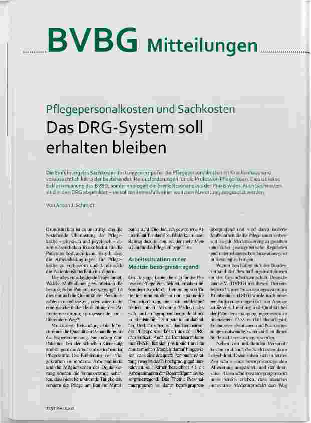 Vorschauseite 1: Das DRG-System soll erhalten bleiben