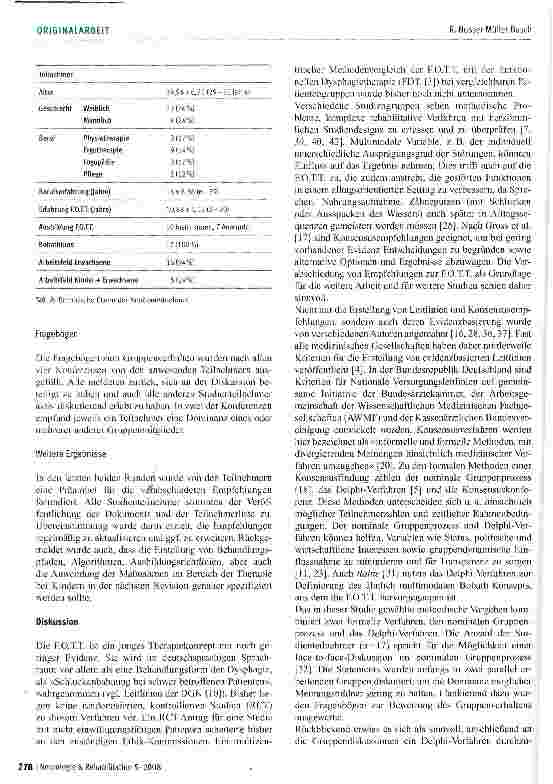 Vorschauseite 4: Die Entwicklung von Konsensusempfehlungen zur Facio-Oralen Trakt Therapie (F. O. T. T. )