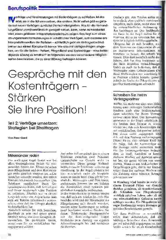 Vorschauseite 1: Gespräche mit den Kostenträgern - Stärken Sie Ihre Position! Verträge umsetzen: Strategien bei Streitfragen, Teil 2