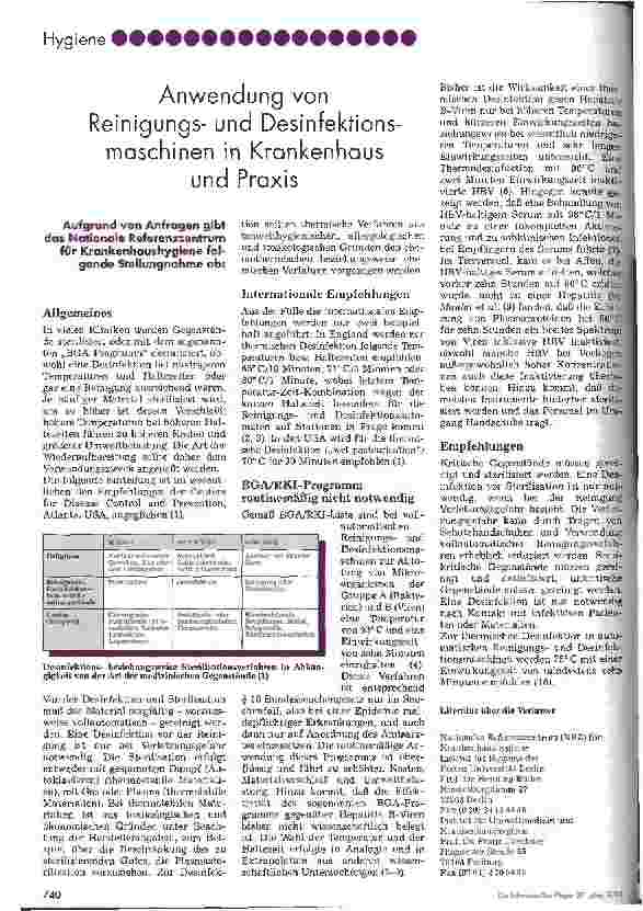 Vorschauseite 1: Anwendungen von Reinigungsund Desinfektionsmaschinen in Krankenhaus und Praxis
