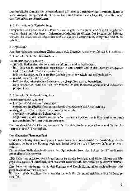 Vorschauseite 2: Innerbetriebliche Schulung für das Pflegepersonal I.Teil