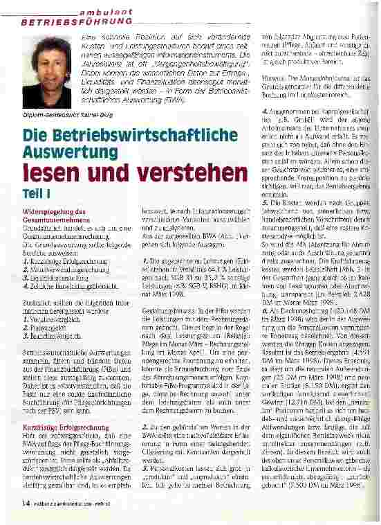 Vorschauseite 1: Die Betriebswirtschaftliche Auswertung lesen und verstehen Teil I
