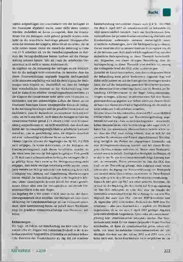 Vorschauseite 2: Umsatzsteuer bei zytostatikahaltigen Zubereitungen - privatversicherte Patienten