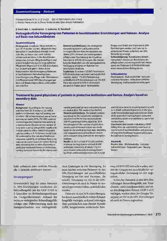 Vorschauseite 3: Vertragsärztliche Versorgung von Patienten in beschützenden Einrichtungen und Heimen