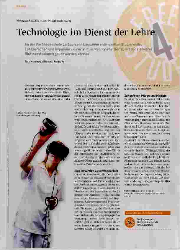 Vorschauseite 1: Technologie im Dienst der Lehr