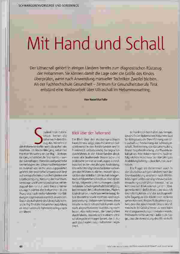 Vorschauseite 1: Mit Hand und Schall