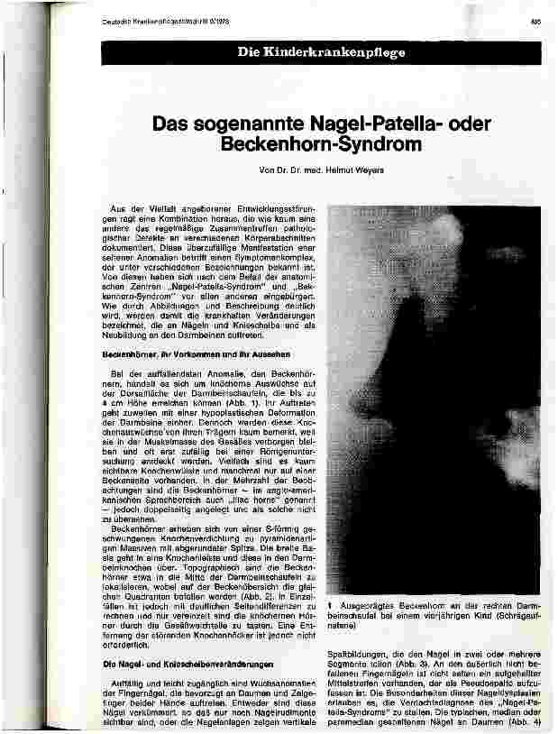 Vorschauseite 1: Das sogenannte Nagel-Patellaoder Beckenhorn-Syndrom