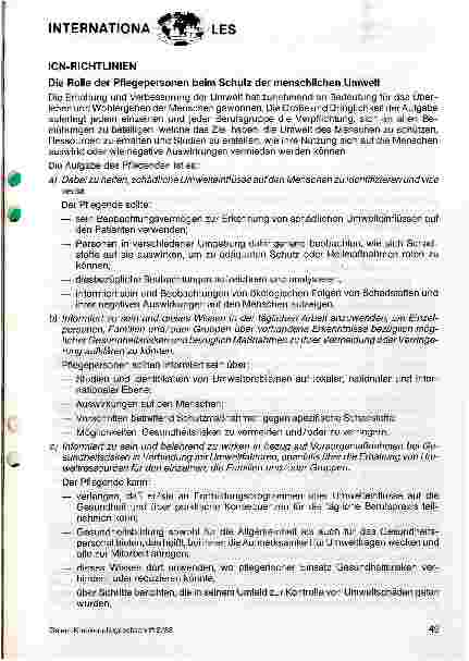 Vorschauseite 1: ICN-Richtlinien Die Rolle der Pflegepersonen beim Schutz der menschlichen Umwelt