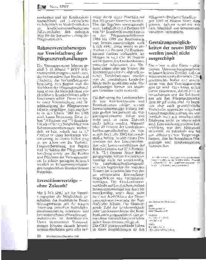 Vorschauseite 5: Neue Bundespflegesatzverordnung / Werden die Gestaltungsmöglichkeiten genutzt? // Bericht über die Begleitforschung zur BPflV