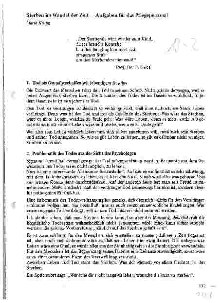 Vorschauseite 1: Sterben im Wandel der Zeit - - Aufgaben für das Pflegepersonal