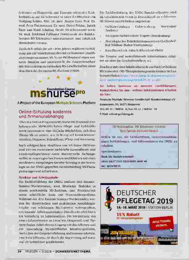 Vorschauseite 3: HILFE ZUR SELBSTHILFE: PFLEGE BEI MULTIPLER SKLEROSESO VIEL SELBSTÄNDIGKEIT WIE MÖGLICH, SO VIEL UNTERSTÜTZUNG WIE NÖTIG