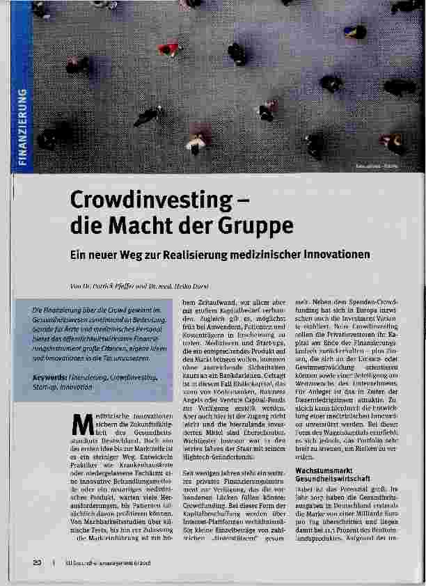 Vorschauseite 1: Crowdinvesting die Macht der Gruppe