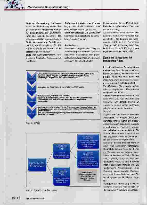 Vorschauseite 4: Motivierende Gesprächsführung: ein begleitender Stil/Haltung für das Case Management im Akutspital