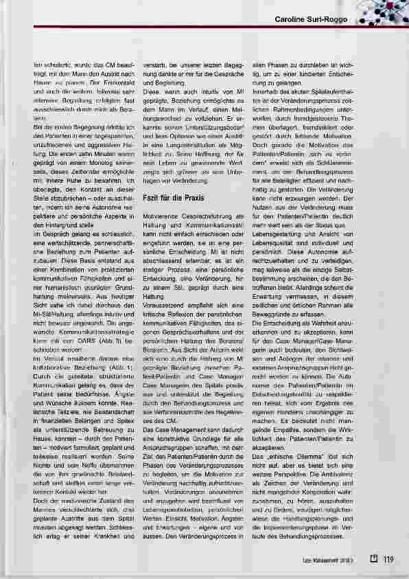 Vorschauseite 5: Motivierende Gesprächsführung: ein begleitender Stil/Haltung für das Case Management im Akutspital