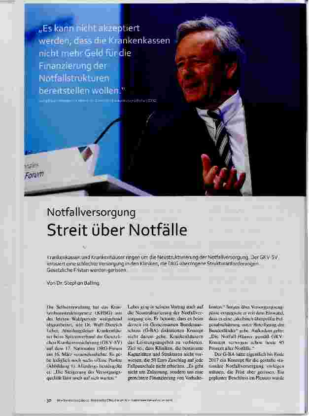 Vorschauseite 1: Notfallversorgung Streit über Notfälle