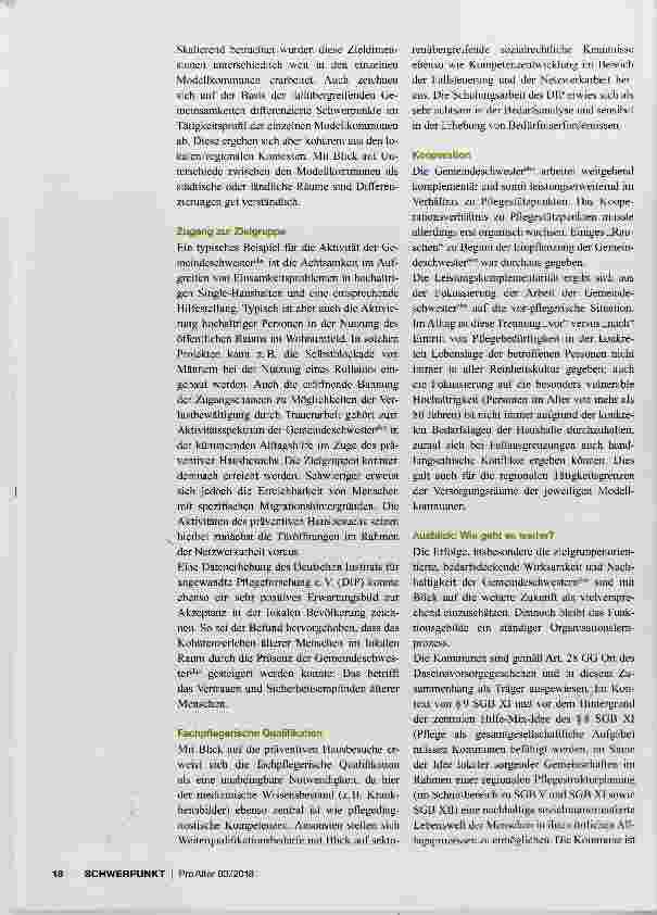 Vorschauseite 2: Das Projekt GemeindeschwesterP“® im Kontext der kommunalen Daseinsvorsorge