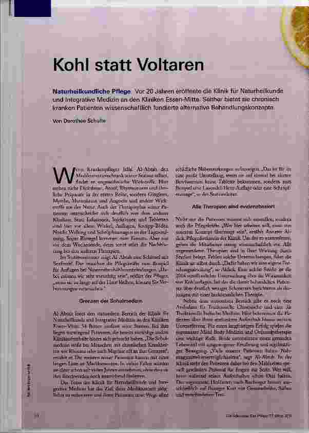 Vorschauseite 1: Kohl statt Voltaren