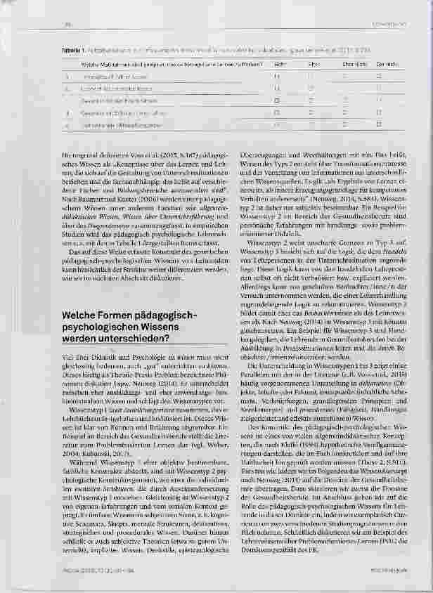 Vorschauseite 2: Überlegungen zum pädagogisch-psychologischen Wissen von Lehrenden in der Domäne der Gesundheitsberufe