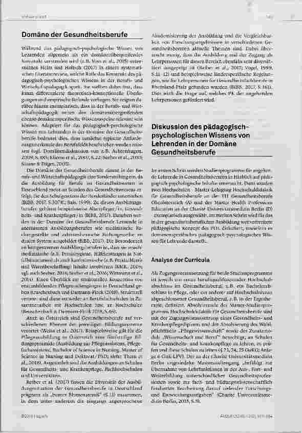 Vorschauseite 3: Überlegungen zum pädagogisch-psychologischen Wissen von Lehrenden in der Domäne der Gesundheitsberufe