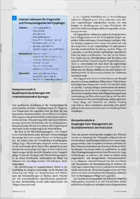 Vorschauseite 3: Logopädie und Pflege mehr Austausch bitte!