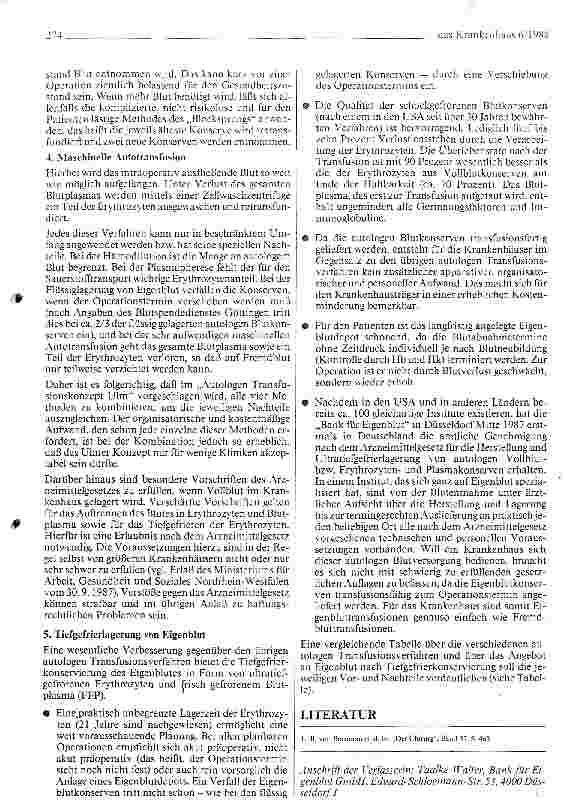 Vorschauseite 3: Wirtschaftlich und ohne Fremdblutrisiken: Eigenblutkonserven im Tiefgefrierverfahren