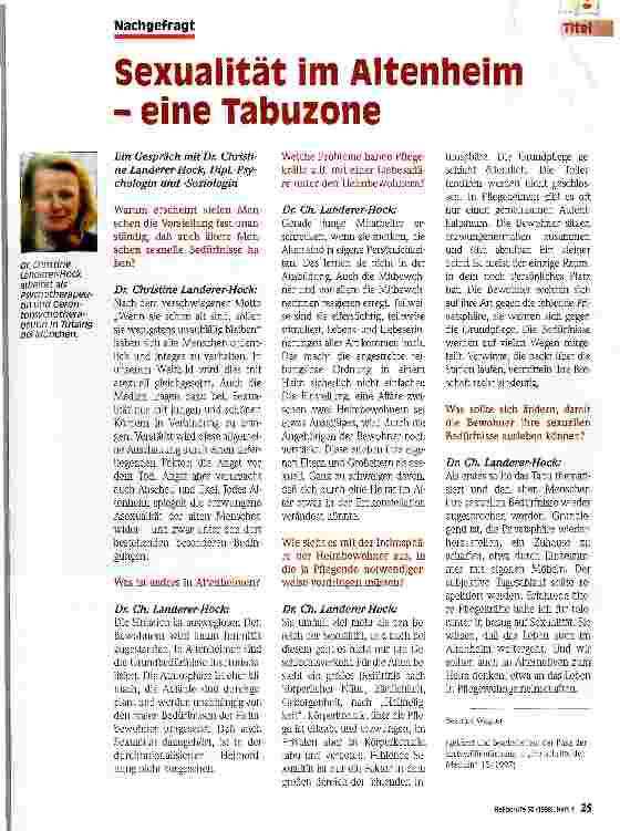 Vorschauseite 1: Sexualität im Altenheim - eine Tabuzone