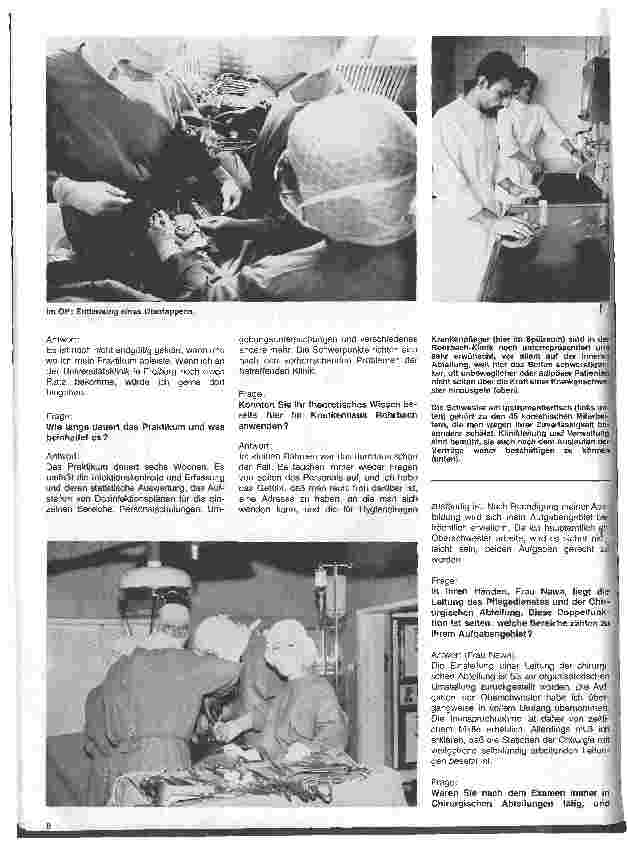 Vorschauseite 2: Die Thorax-chirurgische Spezialklinik Heidelberg-Rohrbach Gespräch mit den leitenden Schwestern Innere, Chirurgie, Tuberkulose
