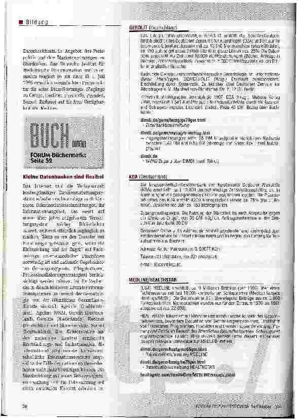 Vorschauseite 3: Fachliteratur online recherchieren Verbesserte Datenbanken liefern Literaturhinweise einfach und preiswert