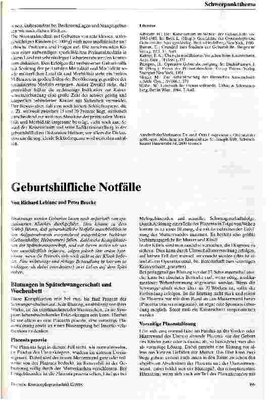 Vorschauseite 1: Geburtshilfliche Notfälle