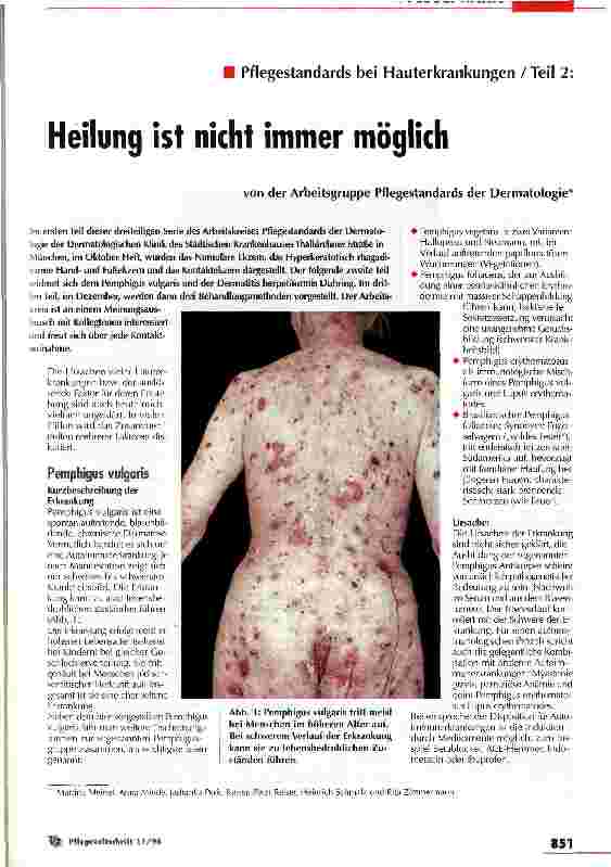 Vorschauseite 1: Heilung ist nicht immer möglich Pflegestandards bei Hauterkrankungen (Teil 2)