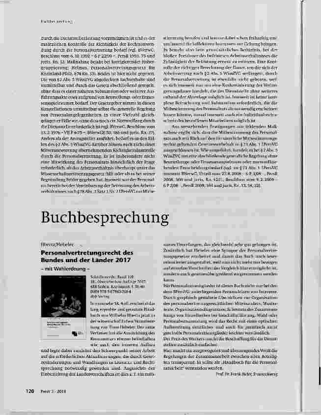 Vorschauseite 3: Mitbestimmung bei Verlängerung der Dauer eines befristeten Arbeitsvertrags nach dem Wissenschaftszeitvertragsgesetz