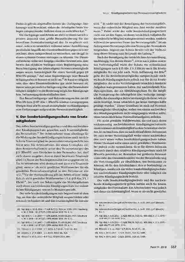 Vorschauseite 5: Kündigungsschutz von Personalratsmitgliedern