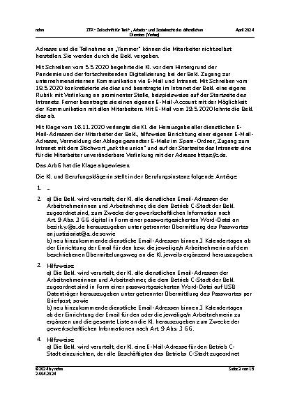 Vorschauseite 3: I. Tarifrecht Gewerkschaft – Mitgliederwerbung – digitales Zutrittsrecht