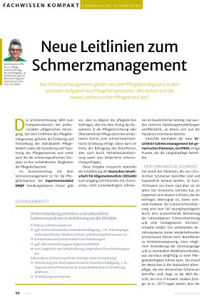 Vorschauseite 1: Neue Leitlinien zum Schmerzmanagement