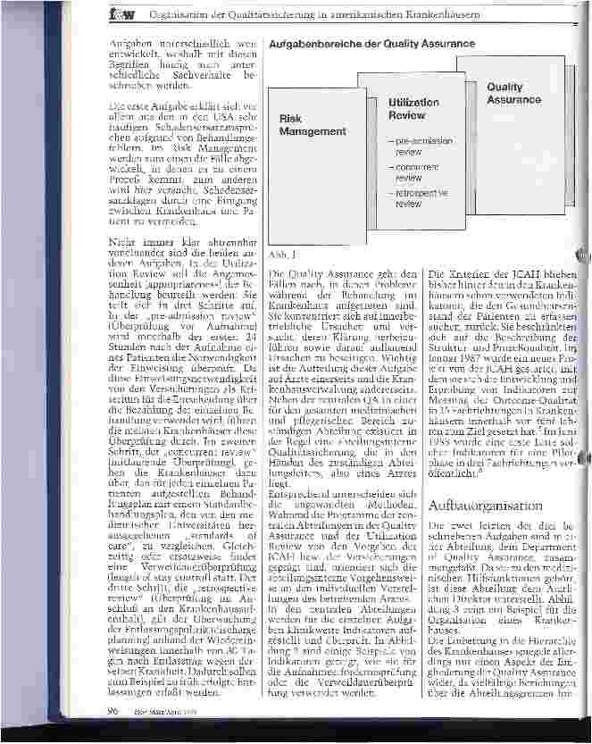 Vorschauseite 2: Organisation der Qualitätssicherung in amerikanischen Krankenhäusern