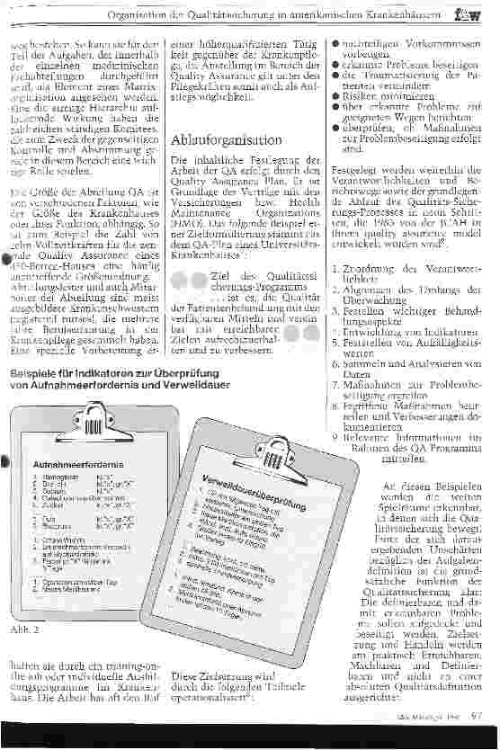 Vorschauseite 3: Organisation der Qualitätssicherung in amerikanischen Krankenhäusern