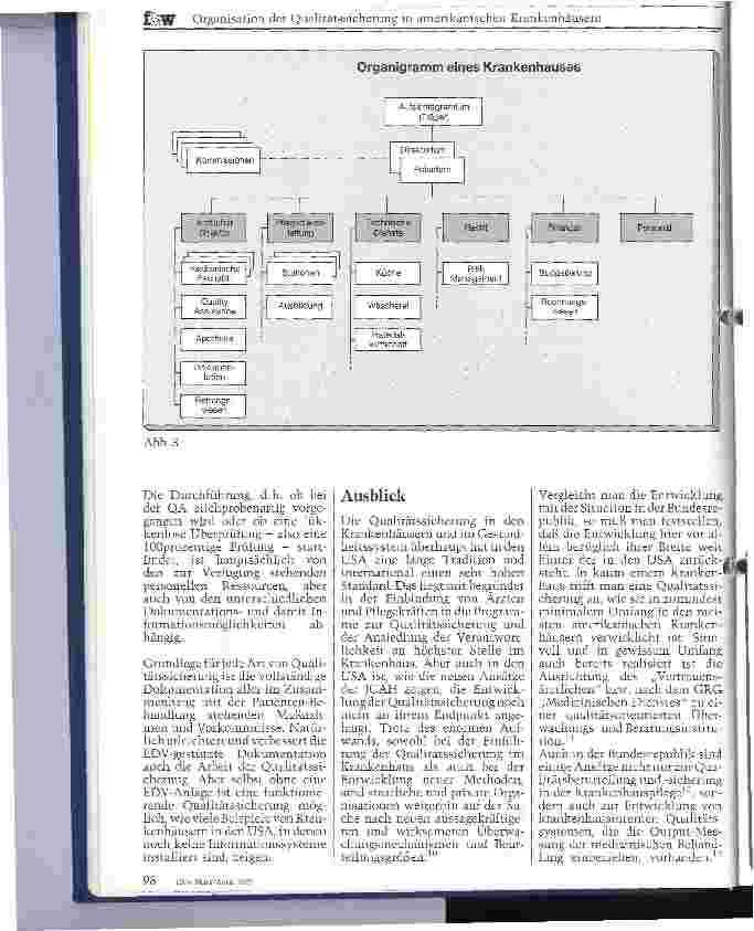 Vorschauseite 4: Organisation der Qualitätssicherung in amerikanischen Krankenhäusern