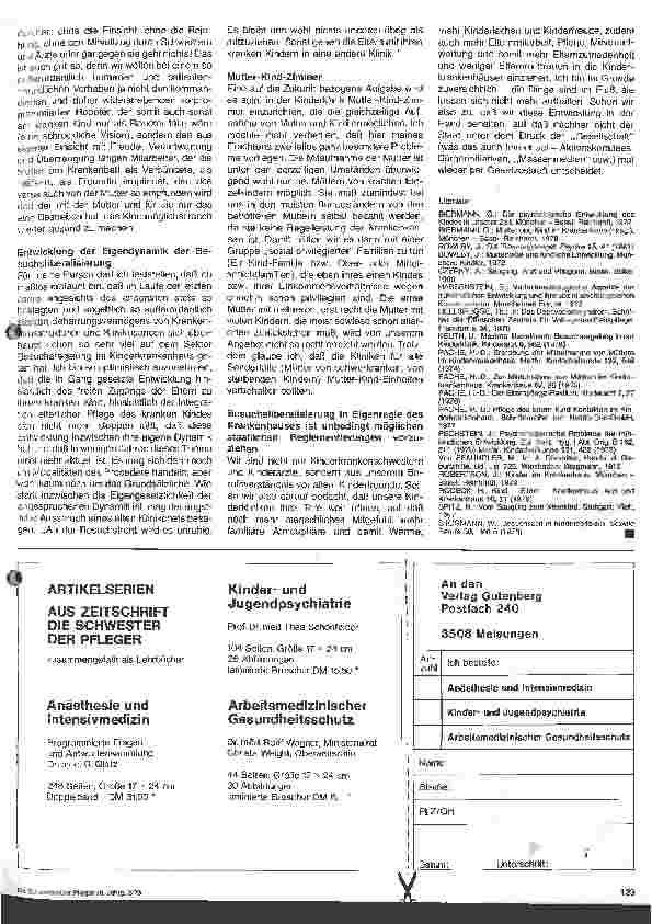 Vorschauseite 3: Zur Frage der Besuchsliberalisierung im Kinderkrankenhaus