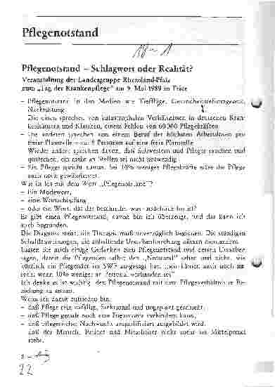 Vorschauseite 1: Pflegenotstand - Schlagwort oder Realität?
