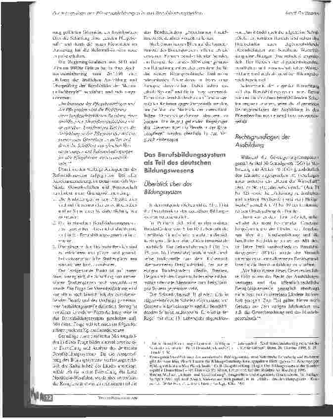 Vorschauseite 2: Zur Integration der Pflegeausbildungen in das Berufsbildungssystem Duales System, Berufsfachschule und Berufszulassungsgesetz im Vergleich