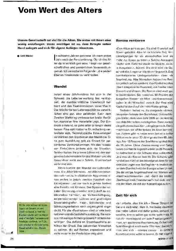 Vorschauseite 1: Vom Wert des Alters