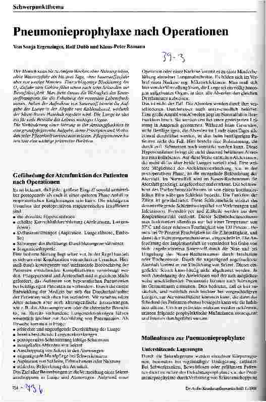 Vorschauseite 1: Pneumonieprophylaxe nach Operationen
