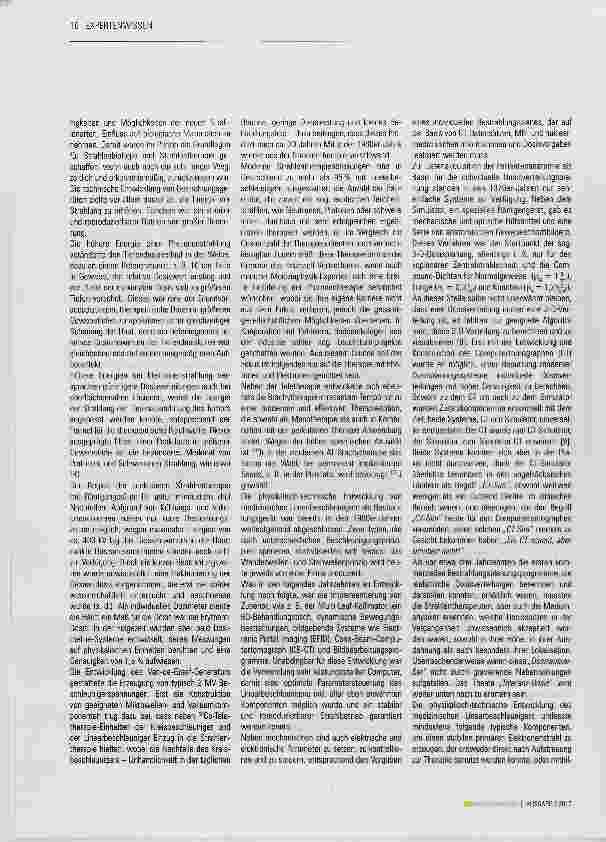 Vorschauseite 2: Zur Entwicklung in der Strahlen therapie und Medizinphysik