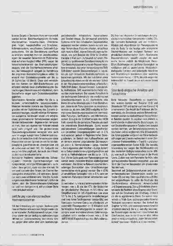 Vorschauseite 3: Zur Entwicklung in der Strahlen therapie und Medizinphysik
