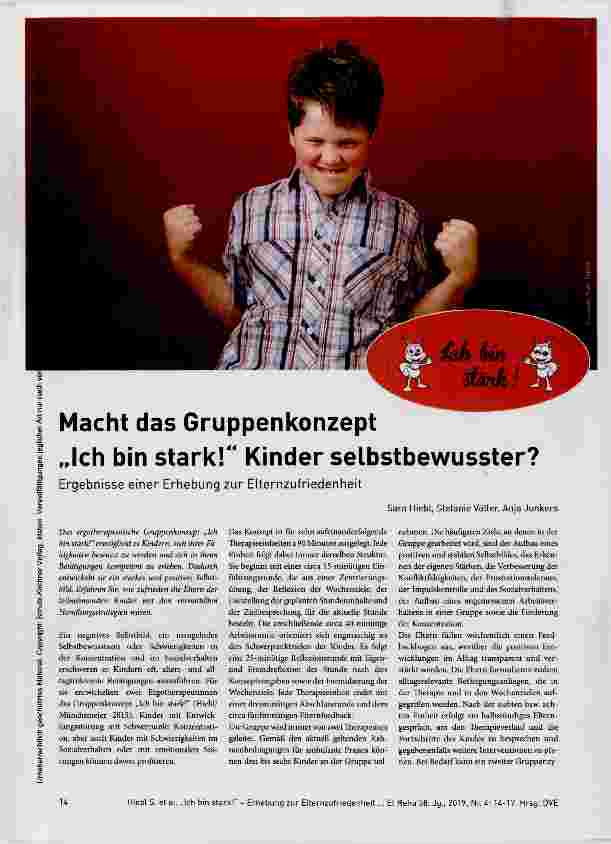 Vorschauseite 1: Macht das Gruppenkonzept „Ich bin stark! “ Kinder selbstbewusster?