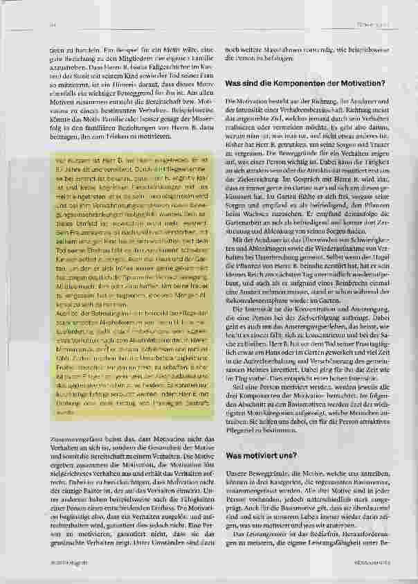 Vorschauseite 2: Motivation im Pflegealltag Wie kann Herr B. zur Reduktion seines Alkoholkonsums motiviert werden?