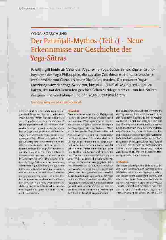 Vorschauseite 1: Der Patanjali-Mythos (Teil 1) Neue Erkenntnisse zur Geschichte der Yoga-Sùtras