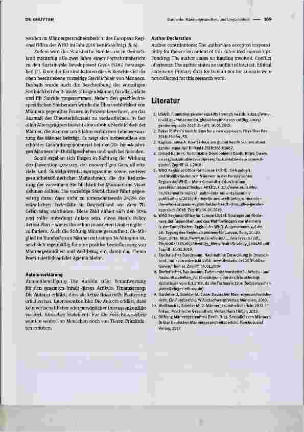 Vorschauseite 4: Männergesundheit und Ungleichheit