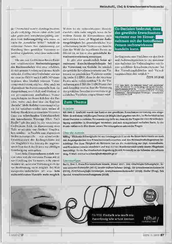 Vorschauseite 3: Die gewählte Erwachsenenvertretung