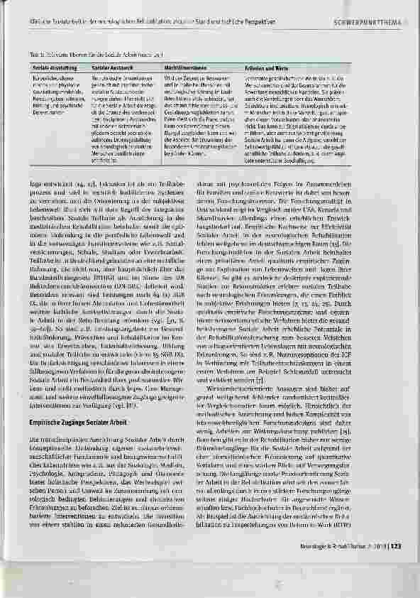 Vorschauseite 3: Klinische Sozialarbeit in der neurologischen Rehabilitation: aktueller Stand und fachliche Perspektiven